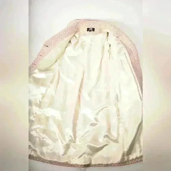 1970s CECIL GEE Pink White Mod Check  Tweed Wool Boucle Overcoat Medium Canada - Picture 10 of 12